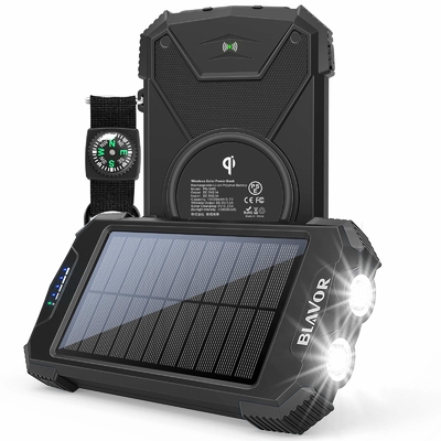Qi Wireless 10000mAh Portable Charger ธนาคารพลังงานแสงอาทิตย์สำหรับโทรศัพท์และแล็ปท็อป