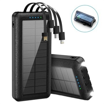 10000mAh Type-C เครื่องชาร์จโทรศัพท์พลังงานแสงอาทิตย์แบบตั้งแคมป์ที่ชาร์จแบบพกพาธนาคารพลังงานแสงอาทิตย์พร้อมขาตั้ง