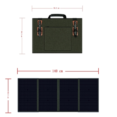 แบบพกพา 100w Polycrystalline พับแผงเซลล์แสงอาทิตย์น้ำหนักเบาสำหรับ Outdoor