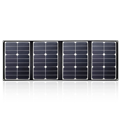 PVDF เครื่องชาร์จพลังงานแสงอาทิตย์แบบพับได้ 80w แบบพกพาพร้อมเอาต์พุต DC และ USB