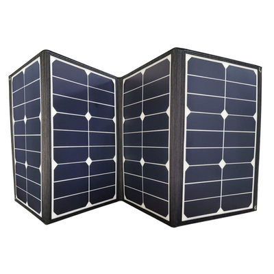 PVDF เครื่องชาร์จพลังงานแสงอาทิตย์แบบพับได้ 80w แบบพกพาพร้อมเอาต์พุต DC และ USB