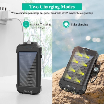 Qi Wireless 10000mAh Portable Charger ธนาคารพลังงานแสงอาทิตย์สำหรับโทรศัพท์และแล็ปท็อป