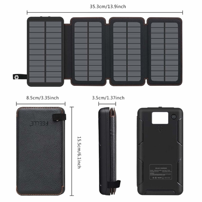 แผงชาร์จธนาคารพลังงานแสงอาทิตย์ขนาด 25000mAh 6W สำหรับโทรศัพท์มือถือ