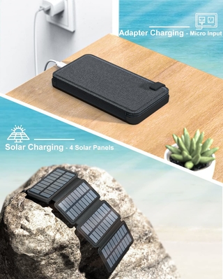แผงชาร์จธนาคารพลังงานแสงอาทิตย์ขนาด 25000mAh 6W สำหรับโทรศัพท์มือถือ