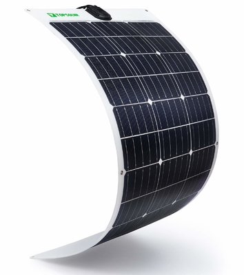 แผงโซลาร์เซลล์แบบบางที่ยืดหยุ่นได้ 12v 24V แผงโซลาร์เซลล์ Monocrystalline 100w ที่โค้งงอได้