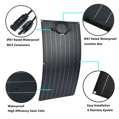 แผงโซลาร์เซลล์ Monocrystalline ขนาด 12V 100w แบบโค้งงอได้