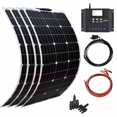 แผงโซลาร์เซลล์อสัณฐานแบบยืดหยุ่น Monocrystalline 100W 12V 400W 40A