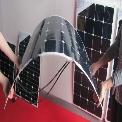 แผงเซลล์แสงอาทิตย์แบบยืดหยุ่นบางขนาด 12V 110W Monocrystalline Solar Module สำหรับรถยนต์ เรือ