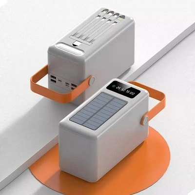 30000mAh 100000mAh 120000Mah เครื่องชาร์จพลังงานแสงอาทิตย์สายที่ถอดออกได้ธนาคารพลังงานแสงอาทิตย์พร้อมเชือกเส้นเล็ก