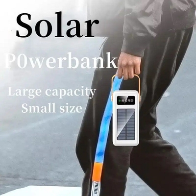 30000mAh 100000mAh 120000Mah เครื่องชาร์จพลังงานแสงอาทิตย์สายที่ถอดออกได้ธนาคารพลังงานแสงอาทิตย์พร้อมเชือกเส้นเล็ก