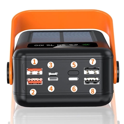 30000mAh 100000mAh 120000Mah เครื่องชาร์จพลังงานแสงอาทิตย์สายที่ถอดออกได้ธนาคารพลังงานแสงอาทิตย์พร้อมเชือกเส้นเล็ก