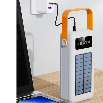 30000mAh 100000mAh 120000Mah เครื่องชาร์จพลังงานแสงอาทิตย์สายที่ถอดออกได้ธนาคารพลังงานแสงอาทิตย์พร้อมเชือกเส้นเล็ก