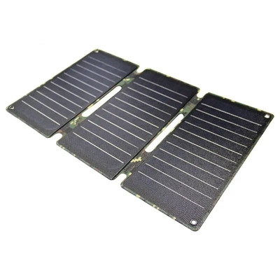 เครื่องชาร์จ USB 12V แผงโซลาร์เซลล์แบบพกพา 21W Monocrystalline Silicon แผงเซลล์แสงอาทิตย์แบบพับได้