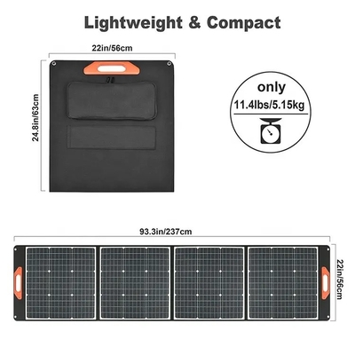 น้ำหนักเบากันน้ำ 100w แผงโซลาร์เซลล์แบบพับได้เครื่องชาร์จผ้าห่มพลังงานแสงอาทิตย์สำหรับกลางแจ้ง
