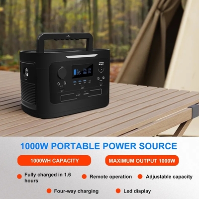 ลิเธียมแบบพกพา Lifepo4 สถานีพลังงานแสงอาทิตย์ธนาคาร 1,000W กลางแจ้งสำหรับการตั้งแคมป์อัตโนมัติ