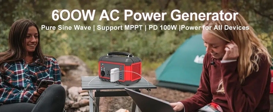 เครื่องผลิตพลังงานแสงอาทิตย์แบบชาร์จเร็ว 600W USB เครื่องผลิตพลังงานแบตเตอรี่ลิธีอุปกรณ์พกพา AC DC