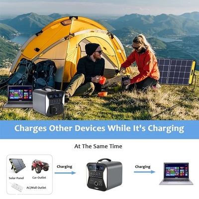เครื่องกําเนิดพลังงานแสงอาทิตย์พกพา 220V Off Grid แบตเตอรี่ Lifepo4 1000W