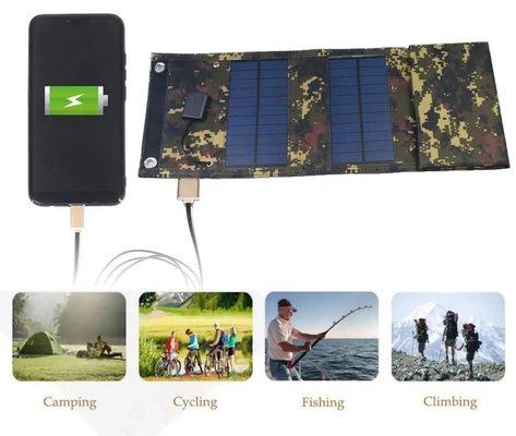 แผงเซลล์แสงอาทิตย์พับได้ขนาดเล็ก 15W พร้อมการชาร์จ USB สำหรับการชาร์จโทรศัพท์แล็ปท็อป