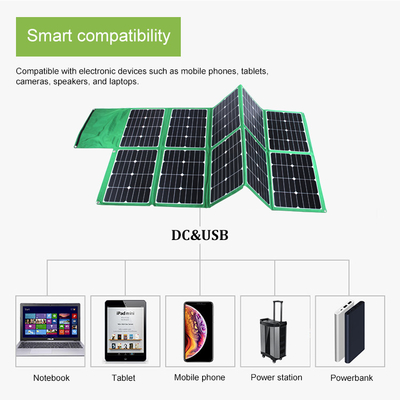 เครื่องชาร์จพลังงานแสงอาทิตย์แบบพับได้ 300w สำหรับสถานีพลังงานแบตเตอรี่ 18V