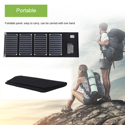 เครื่องชาร์จพลังงานแสงอาทิตย์แบบพกพาแบบพับได้ IPX4 20 วัตต์พร้อมเอาต์พุต USB 2 ช่อง
