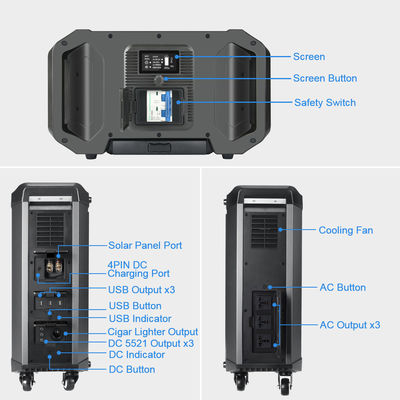 OEM 4000W Lifepo4 Portable Power Station Generator Pack สำหรับตั้งแคมป์ 2500wh