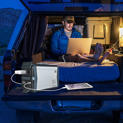 แบตเตอรี่ลิเธียม AC 220v เครื่องกำเนิดไฟฟ้าพลังงานแสงอาทิตย์ Lifepo4 สถานีไฟฟ้าพกพา 1000W