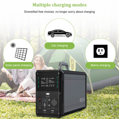1500w 1380Wh เครื่องกำเนิดไฟฟ้าพลังงานแสงอาทิตย์กลางแจ้งแบบพกพาสำหรับแคมป์ปิ้ง Home Emergency Power Supply