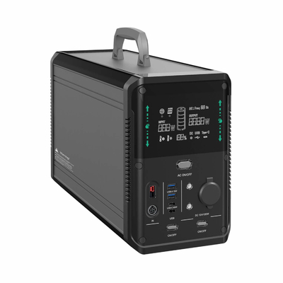 1500Wh เครื่องกำเนิดไฟฟ้าพลังงานแสงอาทิตย์สถานีสำรองแบตเตอรี่ลิเธียม Pure Sine Wave AC Outlet