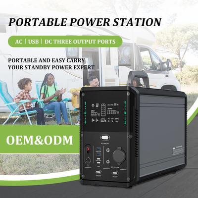 1500w 1380Wh เครื่องกำเนิดไฟฟ้าพลังงานแสงอาทิตย์กลางแจ้งแบบพกพาสำหรับแคมป์ปิ้ง Home Emergency Power Supply