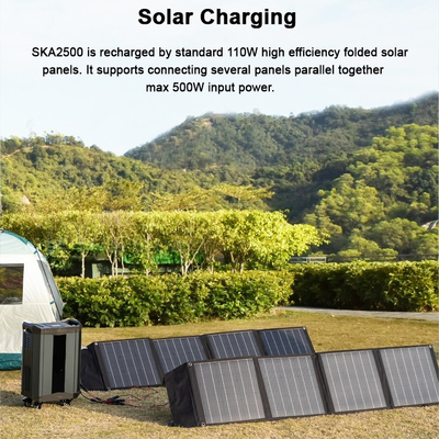 UPS LiFePO4 เครื่องกำเนิดไฟฟ้าพลังงานแสงอาทิตย์สำรองแบบพกพาสำหรับบ้าน 2500W