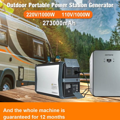 เครื่องกำเนิดไฟฟ้า Powerstation 220v แบบพกพาขนาดเล็ก 1000w พร้อมแผงโซลาร์เซลล์