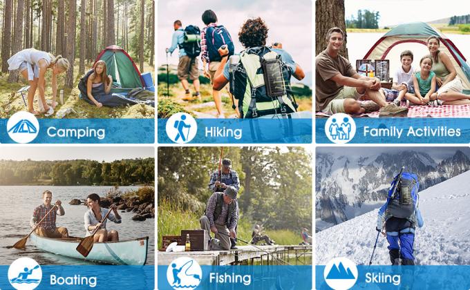 IPX5 เครื่องชาร์จแบตเตอรีพลังงานแสงอาทิตย์แบบพกพากันน้ำ 26800mAh พร้อมสายเคเบิลในตัว 3 เส้น 1