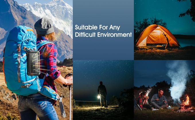 IPX5 เครื่องชาร์จแบตเตอรีพลังงานแสงอาทิตย์แบบพกพากันน้ำ 26800mAh พร้อมสายเคเบิลในตัว 3 เส้น 2